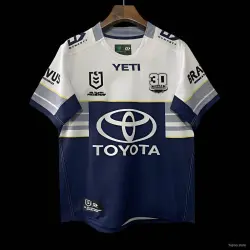 25/26 North Queensland Cowboys Navy with White and Grey Stripes Jersey - product photo US24.99 - 25/26 North Queensland Cowboys Navy with White and Grey Stripes Jersey