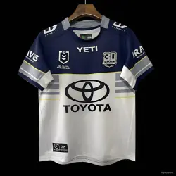 25/26 North Queensland Cowboys White and Navy with Grey Stripes Jersey - product photo US24.99 - 25/26 North Queensland Cowboys White and Navy with Grey Stripes Jersey