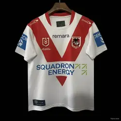 25/26 St George Illawarra Dragons White with Red V Jersey - product photo US24.99 - 25/26 St George Illawarra Dragons White with Red V Jersey