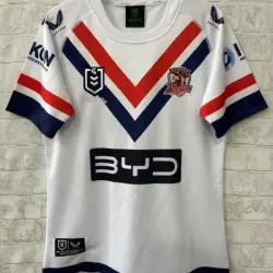 25/26 Sydney Roosters White with Navy and Red Chevron Jersey - product photo US24.99 - 25/26 Sydney Roosters White with Navy and Red Chevron Jersey