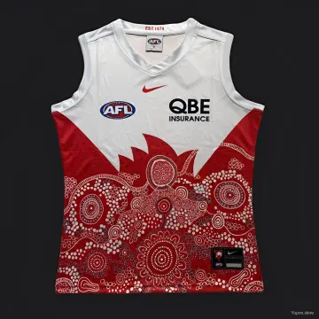 25/26 Sydney Swans AFL White with Red Aboriginal Art Jersey