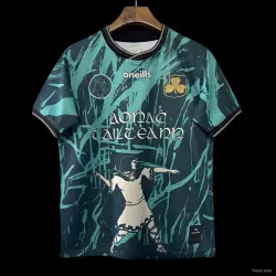 25/26 Tipperary GAA Teal with Warrior Silhouette and Abstract Brushstroke Pattern Jersey - product photo US24.99 - 25/26 Tipperary GAA Teal with Warrior Silhouette and Abstract Brushstroke Pattern Jersey
