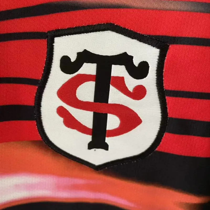 25/26 Stade Toulouse Rugby Black with Red Lightning Stripes Jersey