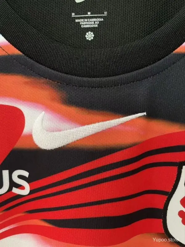 25/26 Stade Toulouse Rugby Black with Red Lightning Stripes Jersey