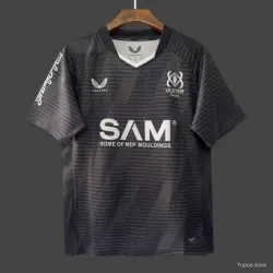 25/26 Ulster Rugby Black with Horizontal Stripe Pattern Jersey - product photo US24.99 - 25/26 Ulster Rugby Black with Horizontal Stripe Pattern Jersey