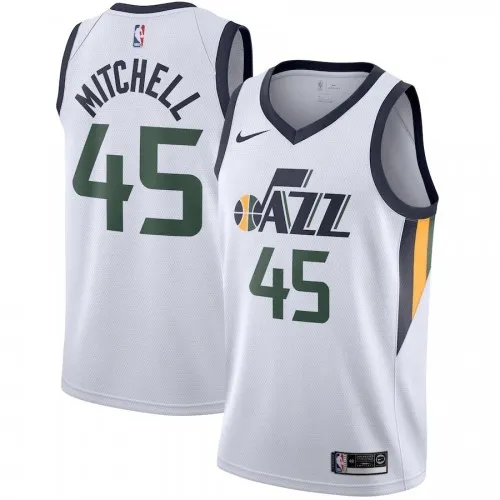 Men's Utah Jazz Donovan Mitchell #45 White Swingman Jersey - Association Edition