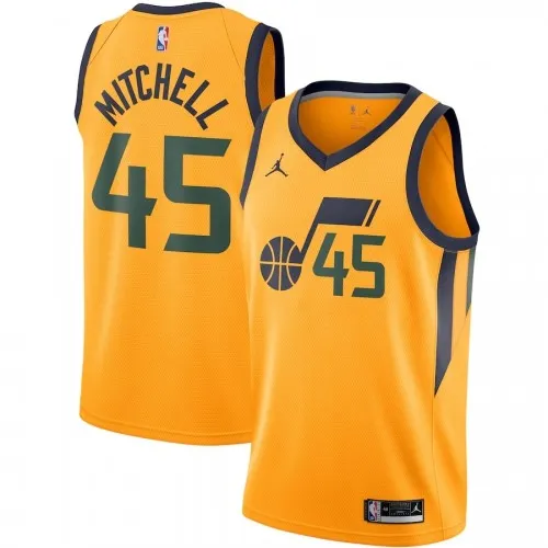 Heren Utah Jazz Donovan Mitchell #45 Jordan Gold 2020/21 Swingman Jersey - Statement Editie