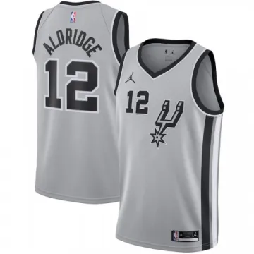Camisola Swingman LaMarcus Aldridge #12 Jordan Silver 20/21 para homem dos San Antonio Spurs - Statement Edition