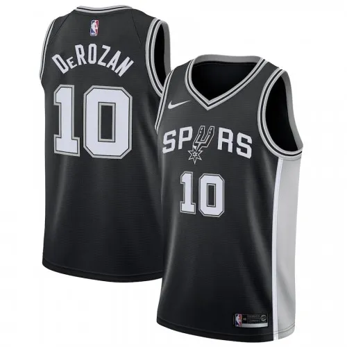 Men's San Antonio Spurs DeMar DeRozan #10 Black Swingman Jersey - Icon Edition