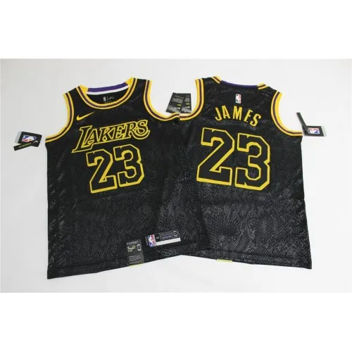 Men’s Los Angeles Lakers LeBron James #23 Black Swingman Jersey – City Edition