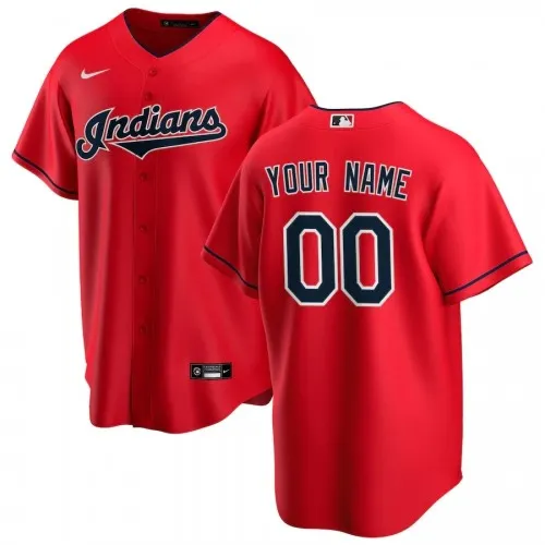 Heren Cleveland Indians Nike Rood Alternate 2020 Custom Jersey