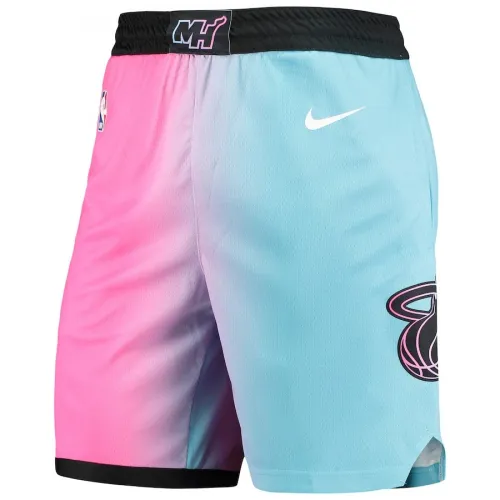 Pantalones cortos Swingman Nike para hombre del Miami Heat, color rosa/azul claro, temporada 2020/21, edición City