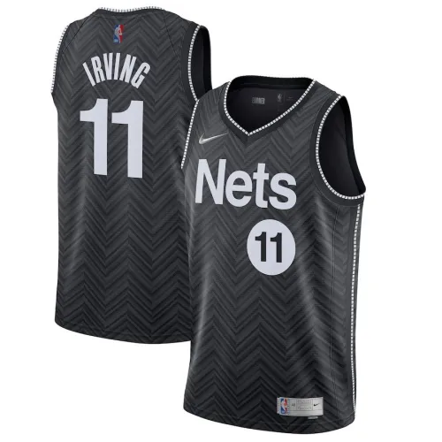 Camiseta de jugador Swingman de los Brooklyn Nets para hombre, modelo Kyrie Irving #11 de Nike, color negro, temporada 2020/21 – Edición «Earned»
