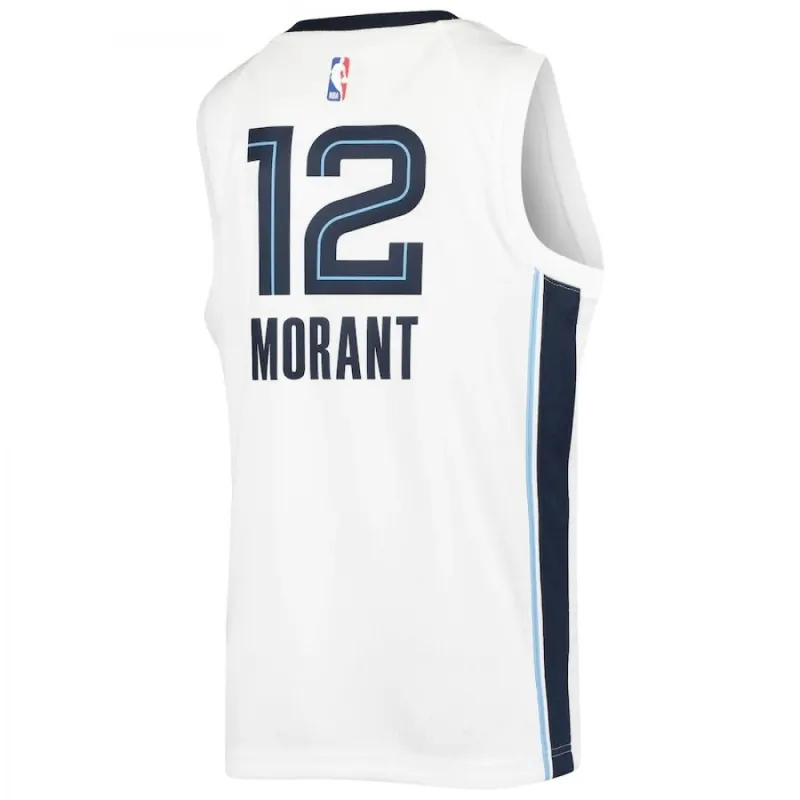 Maglia Swingman da uomo dei Memphis Grizzlies di Ja Morant, bianca, stagione 2020/21 – Edizione Association