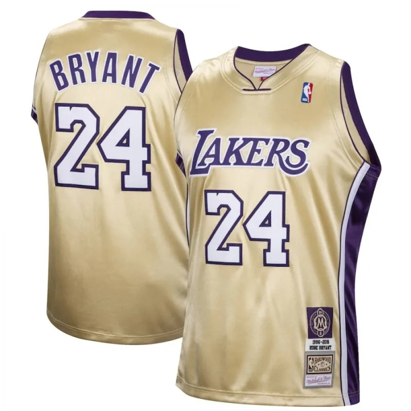 Men’s Los Angeles Lakers Kobe Bryant #24 Throwback Gold Hall of Fame Class of 2020 Jersey
