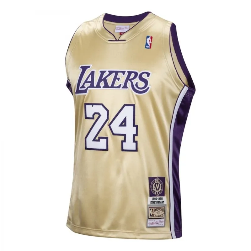 Men’s Los Angeles Lakers Kobe Bryant #24 Throwback Gold Hall of Fame Class of 2020 Jersey