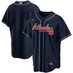 Camisa alternativa azul marinho do Atlanta Braves da Nike para homem Men’s Atlanta Braves Nike Navy Alternate Team Jersey