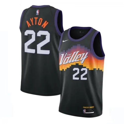Maglia da uomo Phoenix Suns DeAndre Ayton #22 Nike nera 2021 Swingman - City Edition