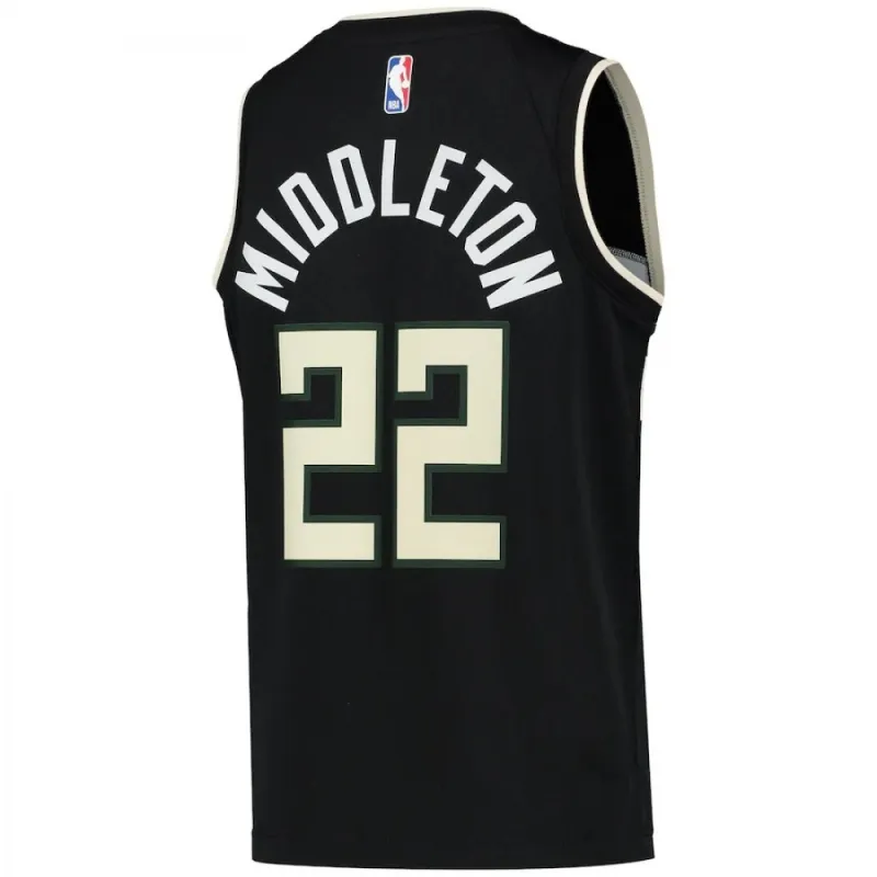 Men’s Milwaukee Bucks Middleton #22 Jordan Black 20/21 Swingman Jersey – Statement Edition