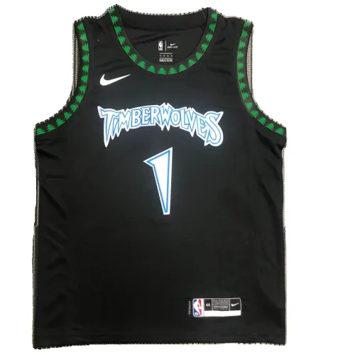 Men's Minnesota Timberwolves Anthony Edwards #1 Black Hardwood Classics Swingman Jersey