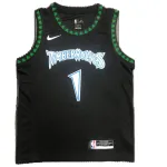 Men's Minnesota Timberwolves Anthony Edwards #1 Black Hardwood Classics Swingman Jersey