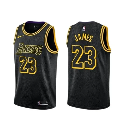 Men's Los Angeles Lakers LeBron James #23 Black Swingman Jersey - City Edition
