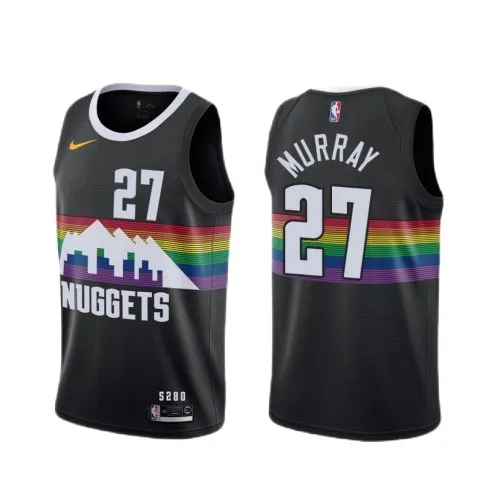Maglia da giocatore Nike Swingman da uomo dei Denver Nuggets di Jamal Murray #27, nera – Edizione City