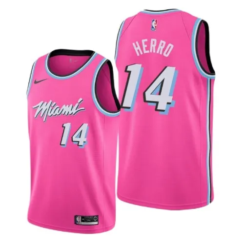 Camisola Swingman Rosa #14 dos Miami Heat Tyler Herro para homem - City Edition