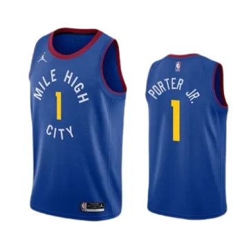 Maglia Swingman Denver Nuggets Michael Porter Jr. #1 Jordan Blue 2020/21 Uomo - Statement Edition