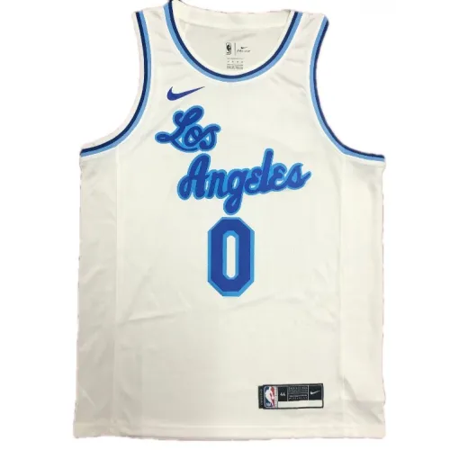 Maglia NBA Swingman Nike da uomo dei Los Angeles Lakers, Russell Westbrook #0, bianca - Edizione classica