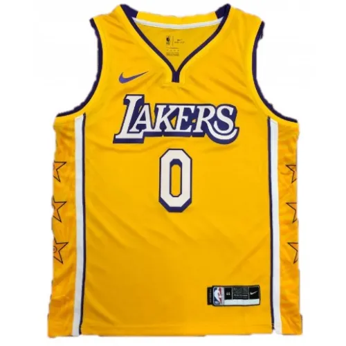Nike Swingman NBA-shirt voor heren van de Los Angeles Lakers, Russell Westbrook #0, geel - City Edition