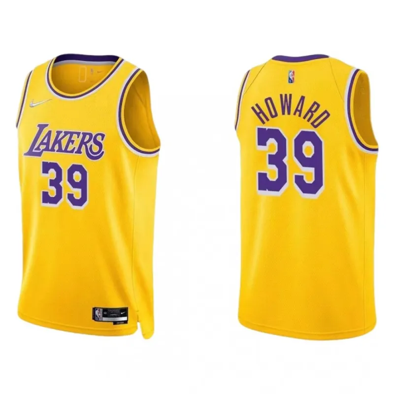 Men’s Los Angeles Lakers Dwight Howard #39 Nike Gold 2021/22 Swingman Jersey – Icon Edition