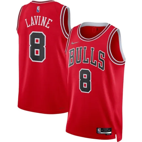 Maillot NBA Swingman Nike rouge 2021 « Chicago Bulls » pour homme, Zach LaVine #8 – Édition Icon