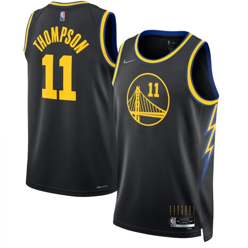 Men’s Golden State Warriors Klay Thompson #11 Black 2021/22 Swingman Jersey – City Edition