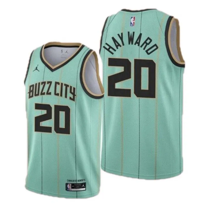 Men’s Charlotte Hornets Hayward #20 Jordan Green Swingman Jersey – Association Edition