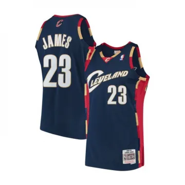 Camisola dos Cleveland Cavaliers LeBron James #23 Throwback Navy 2008-09 Hardwood Classics para homem