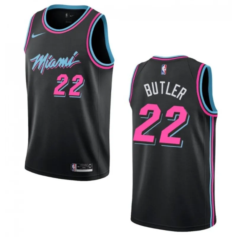 Men’s Miami Heat Jimmy Butler #22 Black 19-20 Swingman Jersey – City Edition