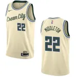 Men's Milwaukee Bucks Khris Middleton #22 Nike White Cream Swingman Jersey - City Edition Men’s Milwaukee Bucks Khris Middleton #22 Nike White Cream Swingman Jersey – City Edition