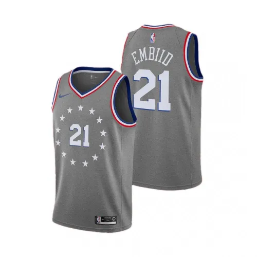 Maillot Swingman Gris Joel Embiid #21 des Philadelphia 76ers pour Homme - City Edition