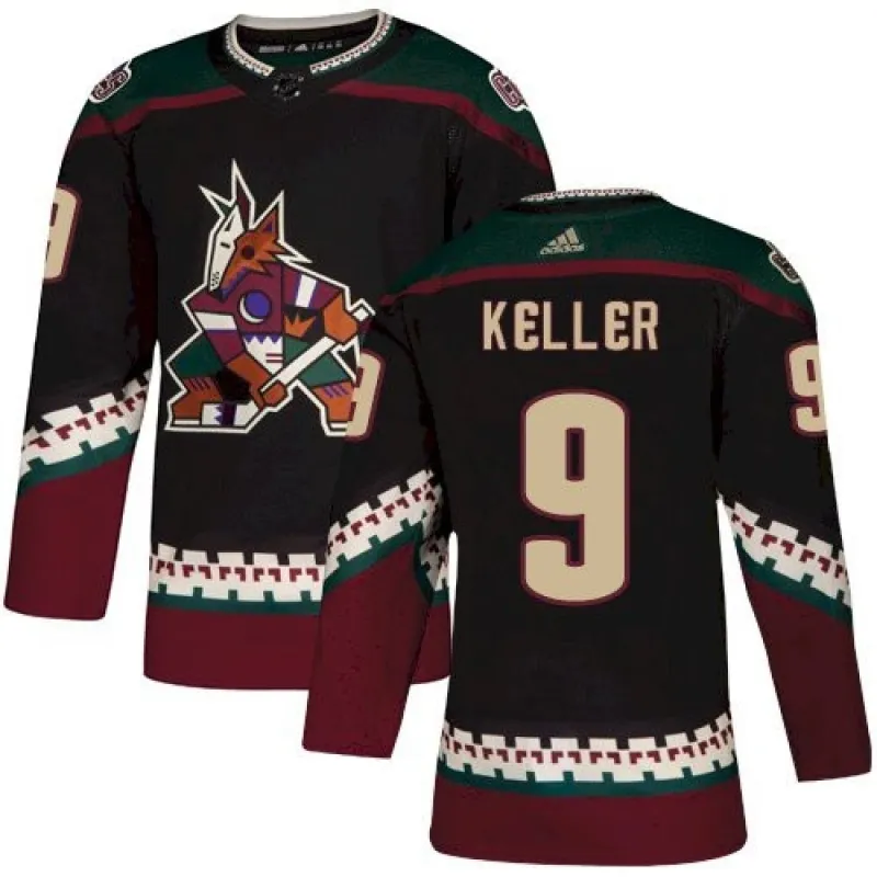 Men’s Arizona Coyotes Clayton Keller #9 adidas Black Alternate Authentic Jersey