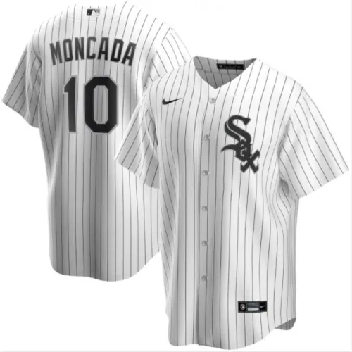 Camisola masculina Yoán Moncada #10 Nike White&Royal Home 2020 dos Chicago White Sox