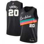 Camisa Swingman Nike preta dos San Antonio Spurs para homem, Manu Ginobili #20, 20/21 – Edição City Men’s San Antonio Spurs Manu Ginobili #20 Nike Black 20/21 Swingman Jersey-City Edition