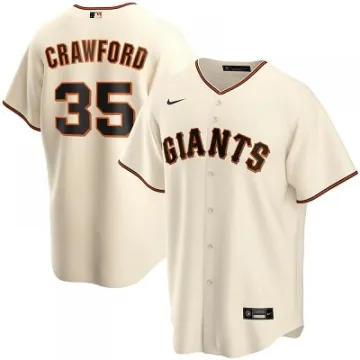 Camisola de homem dos San Francisco Giants Brandon Crawford #35 Nike Cream Home 2020