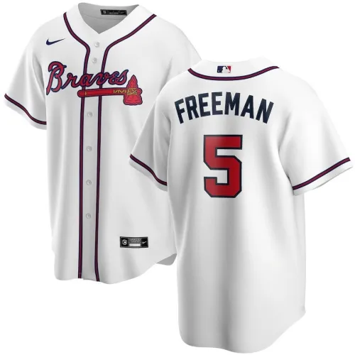 Männer Atlanta Braves Freddie Freeman #5 weißes Zuhause 2020 Spieler Jersey