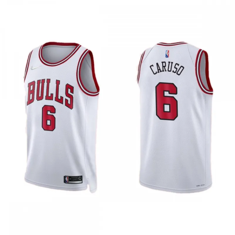Men's Chicago Bulls Alex Caruso #6 White 2021/22 Diamond Swingman Jersey - Icon Edition