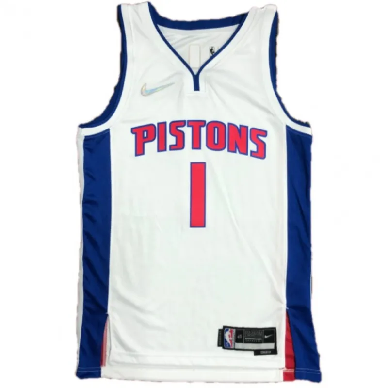 Men’s Detroit Pistons Allen Iverson #1 Nike White 2021/22 Swingman NBA Jersey – Icon Edition