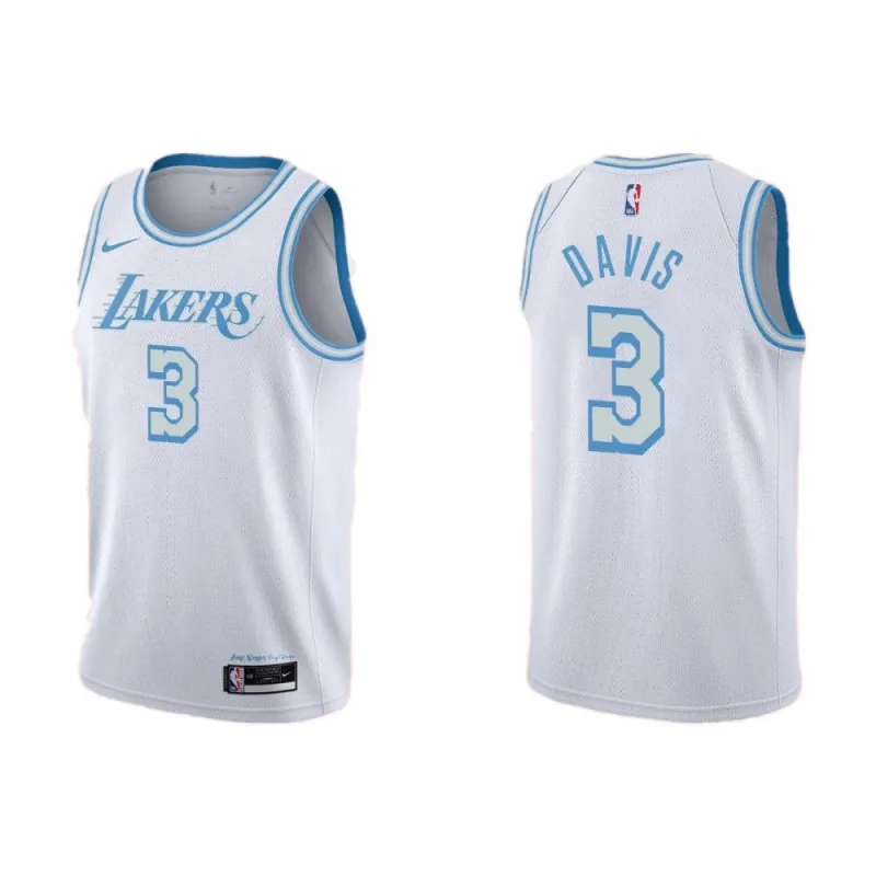 Men’s Los Angeles Lakers Anthony Davis #3 Nike White 2020/21 Swingman Jersey – City Edition