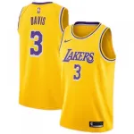 Camisola Swingman Amarela 18-19 dos Los Angeles Lakers Anthony Davis #3 - Edição Icon Men’s Los Angeles Lakers Anthony Davis #3 Yellow 18-19 Swingman Jersey – Icon Edition