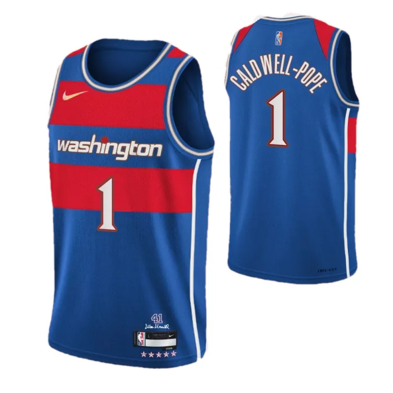 Men’s Washington Wizards Caldwell-Pope #1 Royal 2021/22 Swingman Jersey – City Edition