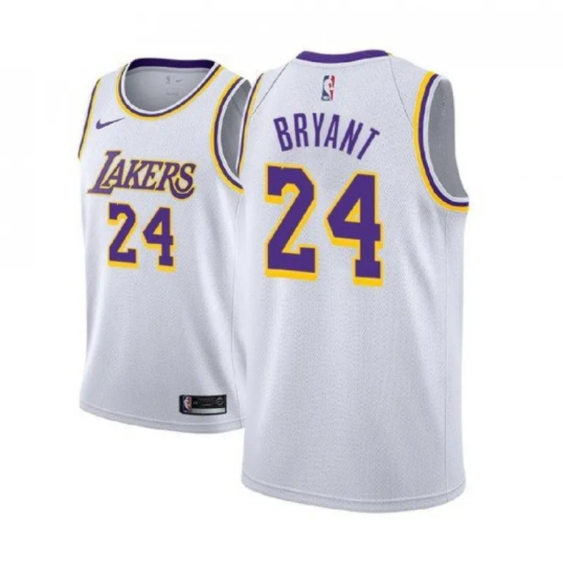 Men’s Los Angeles Lakers Kobe Bryant #24 White Swingman Jersey – Association Edition